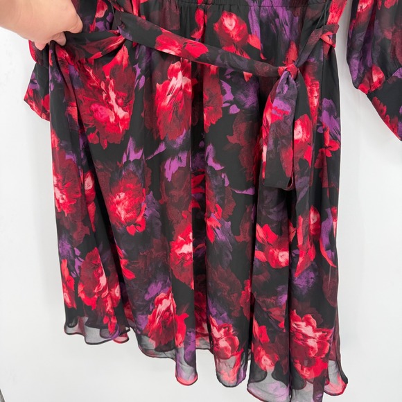 J JASON WU CHIFFON FIT‎ & FLARE MIDI FLORAL DRESS 1X - Picture 6 of 14